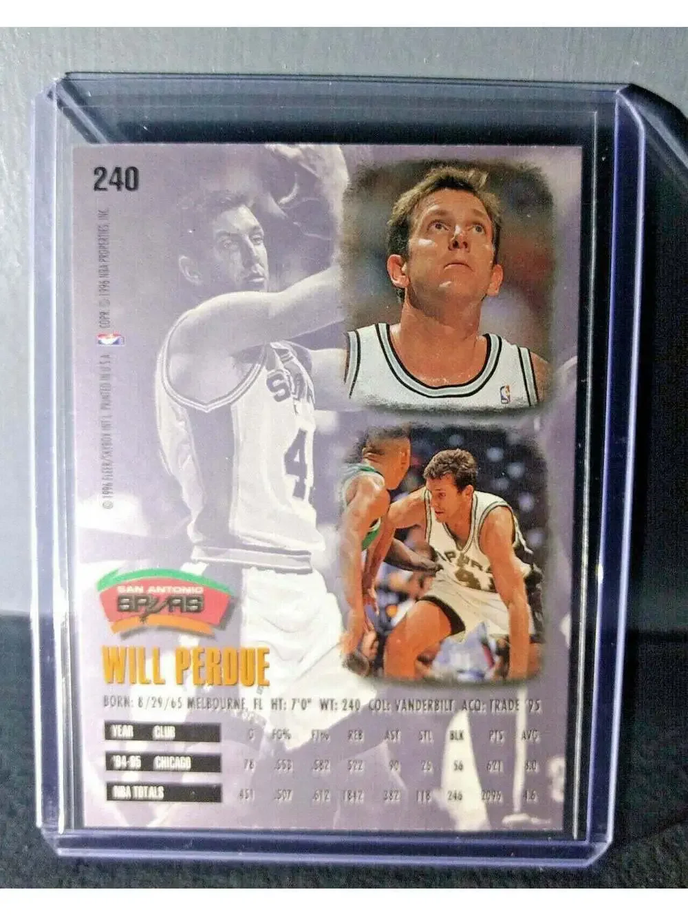 1995-96 Will Perdue #240 Basketball Card